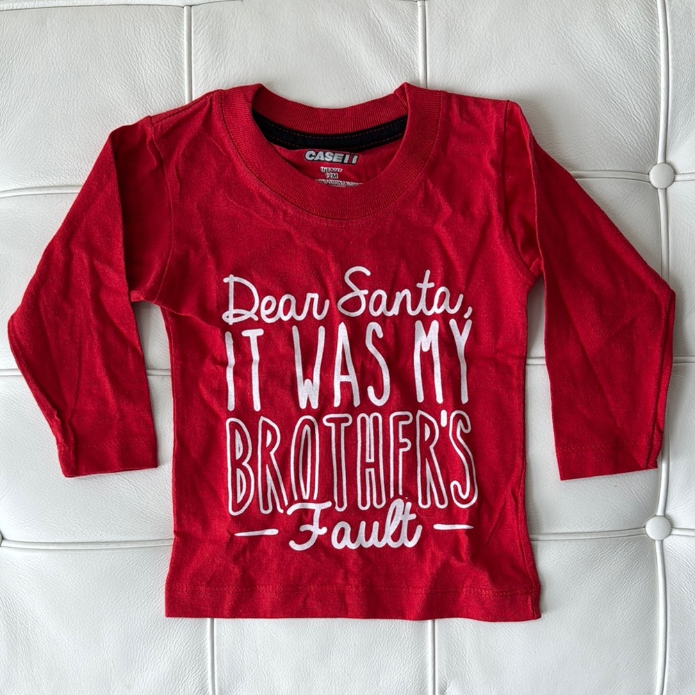 Red Kids Shirt - 'Dear Santa' Design